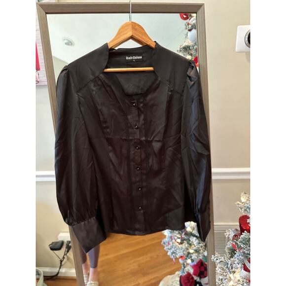 Scarlet Darkness Black Vintage Blouse Large - Picture 1 of 4